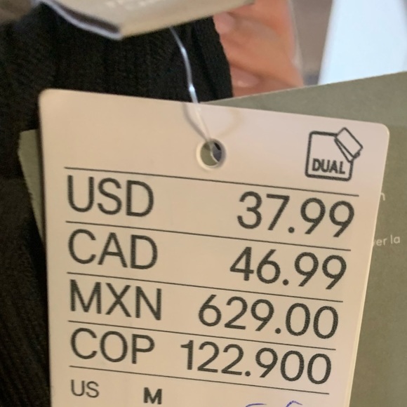 H&M Black Ribbed Knit Long Sleeve Midi Dress Size Large - Picture 6 of 6